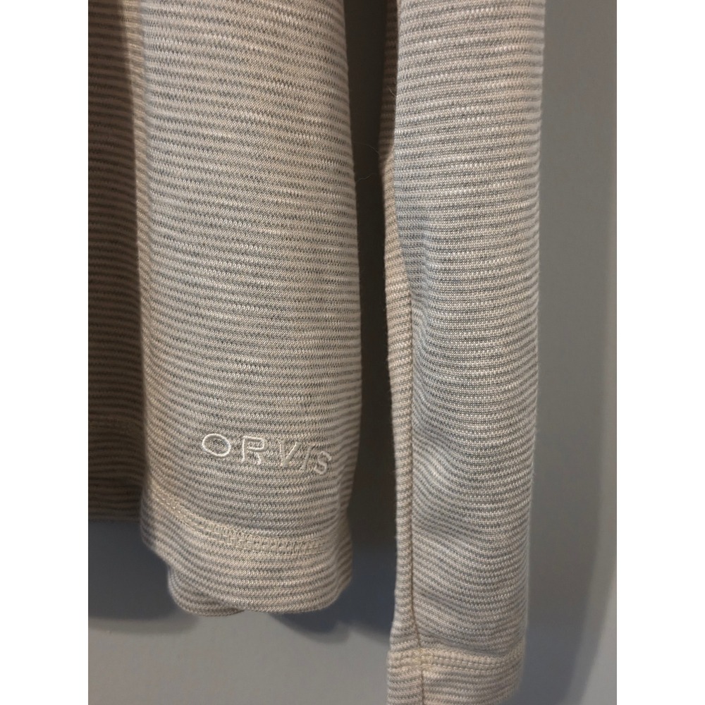 Orvis Cascade Long Sleeve Crew Neck Shirt Mens XXL Oatmeal Striped 1172082 NWT - Picture 4 of 8